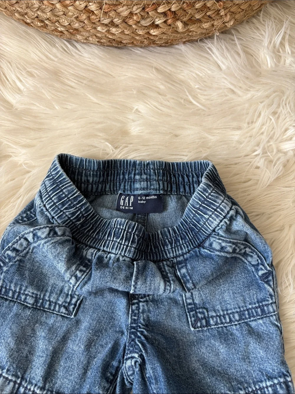GAP Denim Elastic-Waist Shorts - Blue
